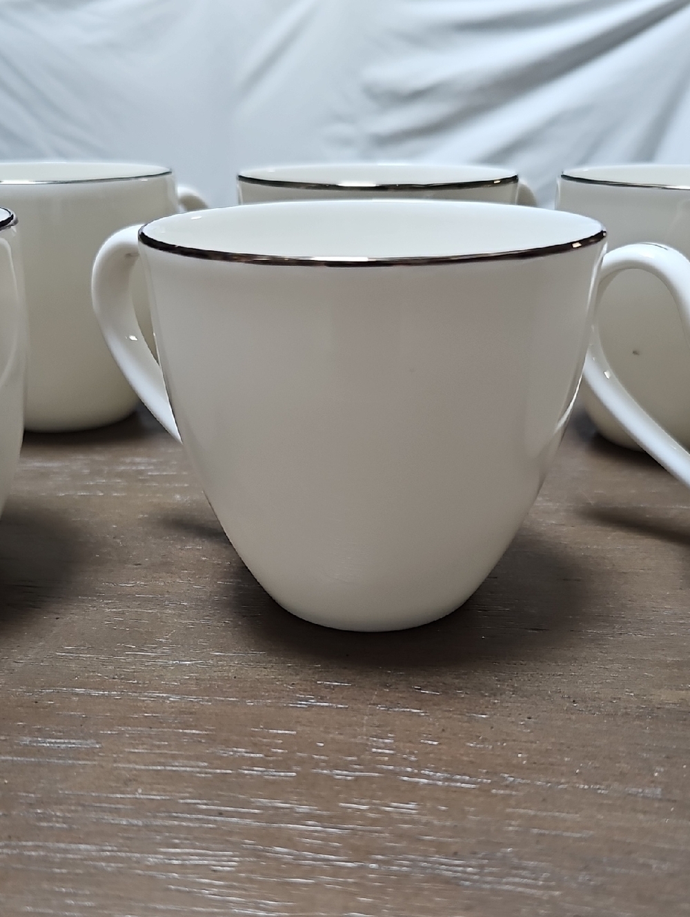 6 Mugs --Lenox Continental Platinum -- Dishwasher & Microwave Safe